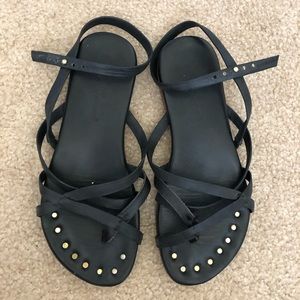 Matt Bernson Black Leather Sandals